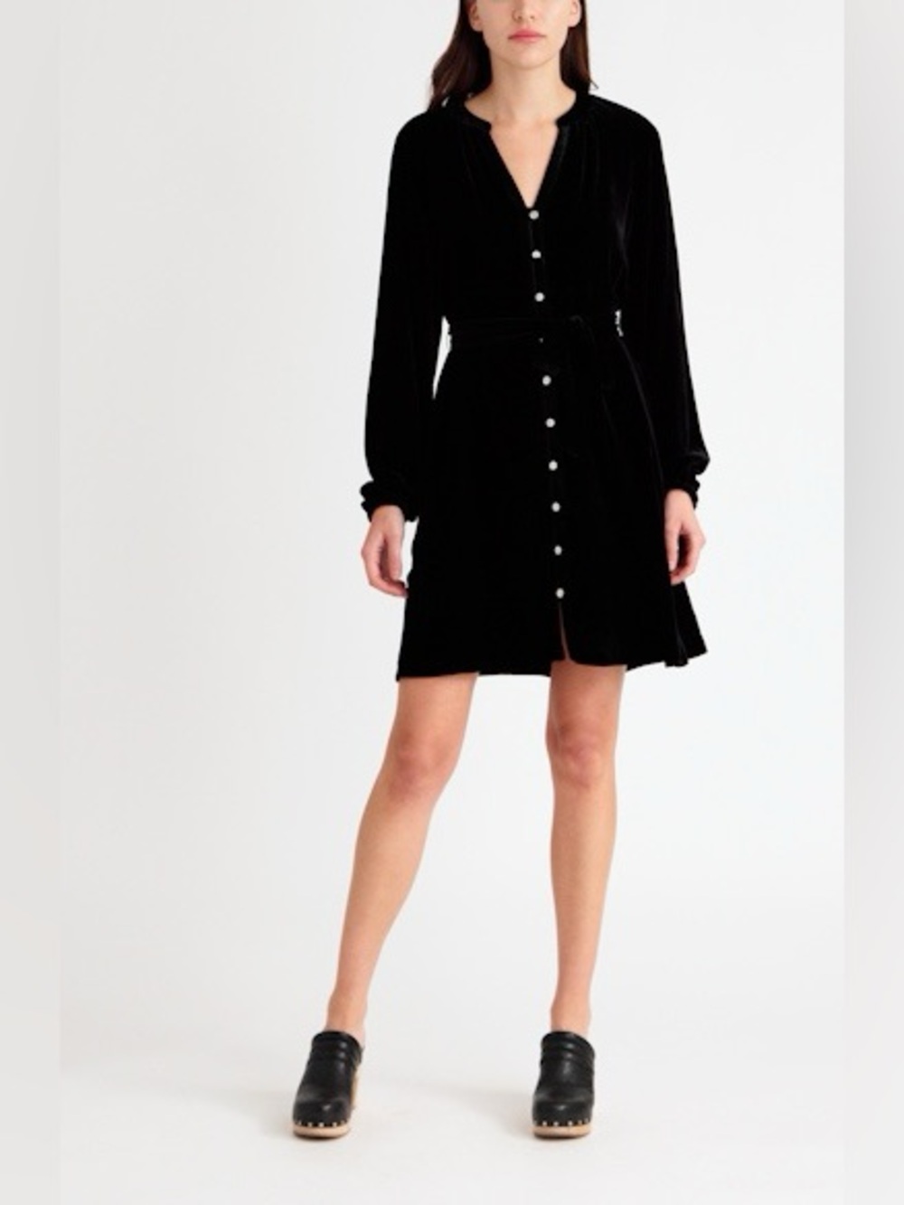 FAHERTY Silk Velvet Naomi Long Sleeve Dress Size XS